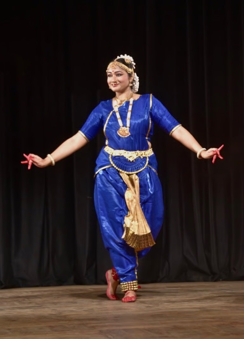 Shourya performing classical Bharatanatyam on stage